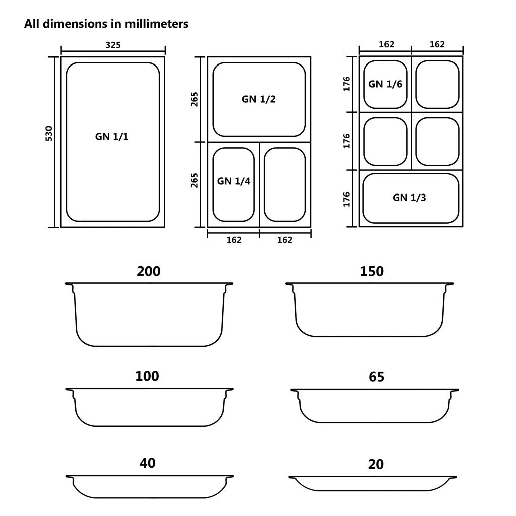 Coperchi per Teglie GN 1/3 4 pz in Acciaio Inox CFW5139271