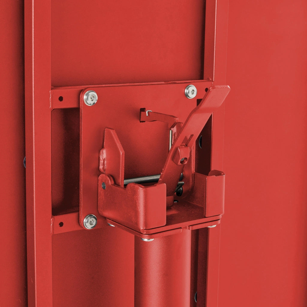 Oviala - Set tavolo da giardino e 2 poltrone in metallo rosso