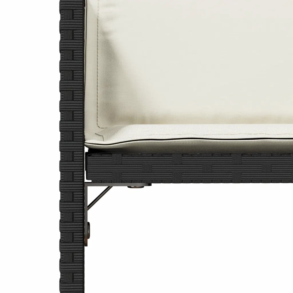 Sedie da Giardino con Cuscini 4 pz | Sedie da Esterno Nere in Polyrattan