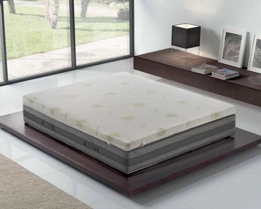 Topper Matrimoniale 160x190 in memory foam 10 cm con rivestimento in aloe vera sfoderabile