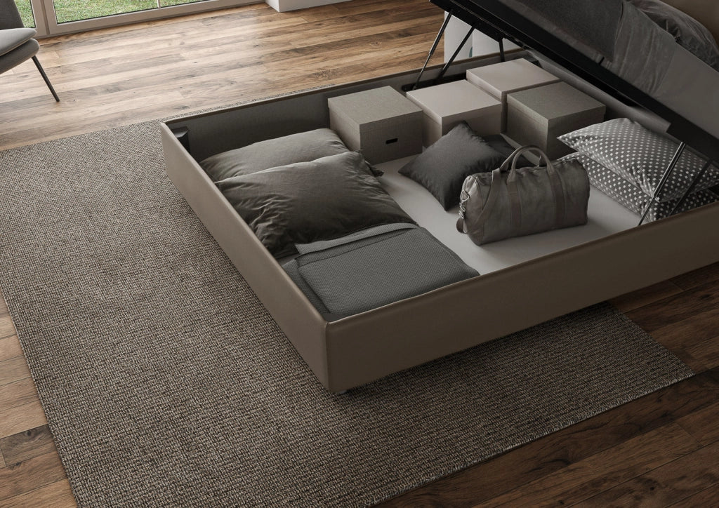 Letto Matrimoniale Francese 140x210 cm Senza Rete Agueda Cappuccino