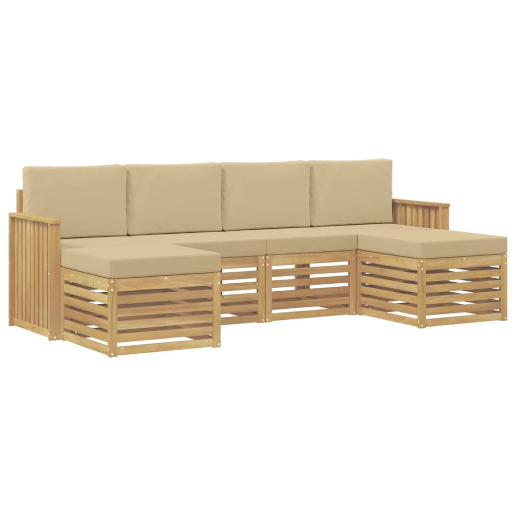 Set di divani da esterno 6 pcs Bianco e Beige 3392273