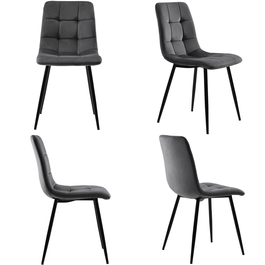 SEDIA da pranzo imbottita 44x41x86 cm grigio Set da 4 pezzi