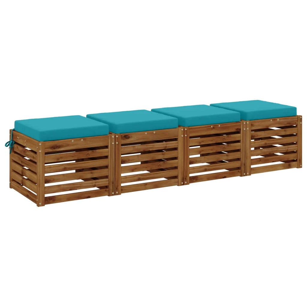 Cuscini per Seduta SOEST 4 pz 100% Poliestere Turchese 944496