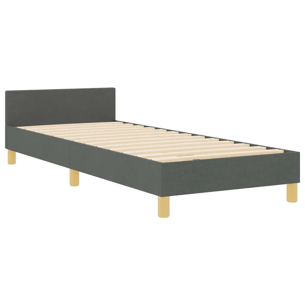 Struttura del letto Grigio scuro 90 x 200 cm Tessuto