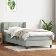 Giroletto a Molle con Materasso Grigio Chiaro 90x220 cm Velluto 3317553