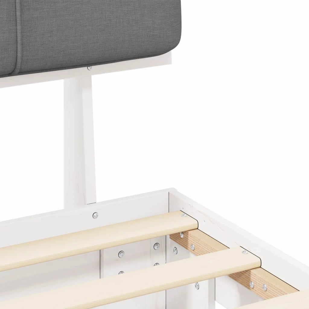 Letto con Testiera Rivestita Grigio chiaro 90 x 190 cm