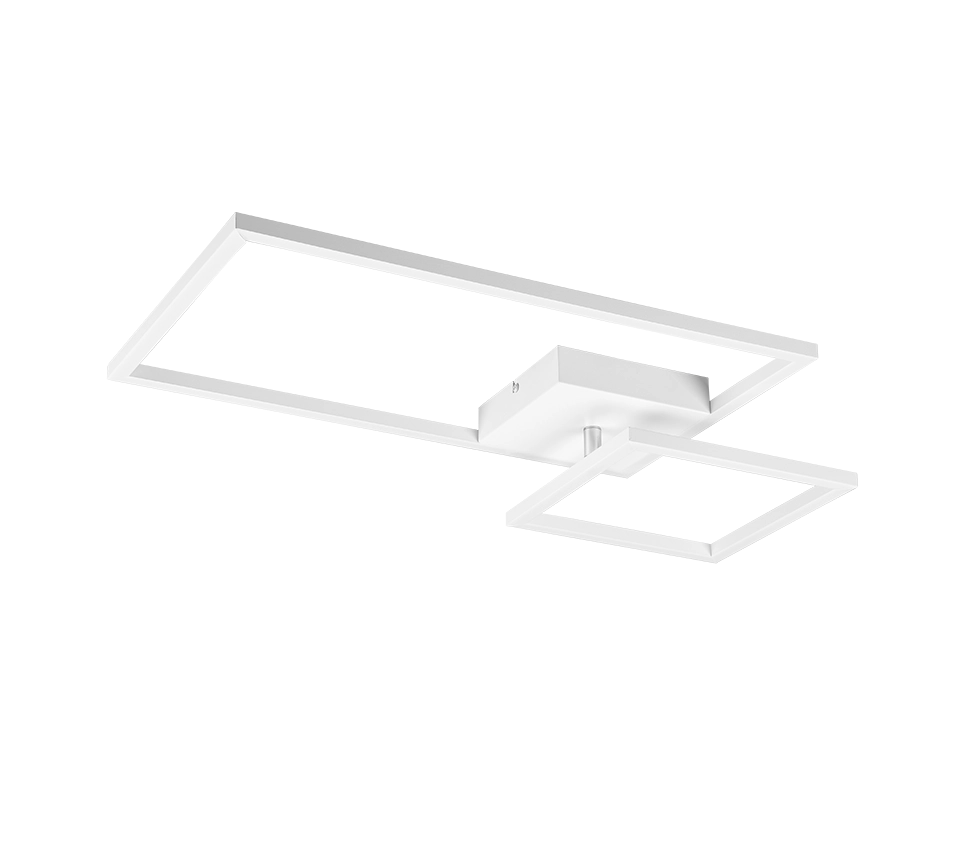 Plafoniera LED con snodo, metallo, bianco, L 63 cm, Padella
