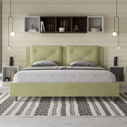 Letto imbottito Matrimoniale 170x200 cm Appia - Contenitore,Microfibra,Tè verde