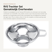 Trechter RVS per Cucina - Grande - Con Filtro - per Liquidi - Leggero e Sostenibile