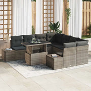 Set Divano da Giardino con cuscino con cuscino 9 pcs Grigio