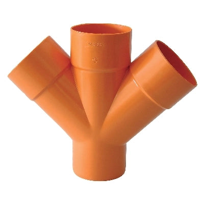 DERIVAZIONE DOPPIA 45  ° ARANCIO- Diam. 125- ESCLU- pezzi 1