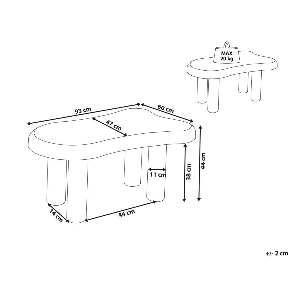 Tavolino da caffè Verde Gambe in PVC 100 x 70 x 40 cm MDF Piano ovale Forma Soggiorno Moderno Minimalista