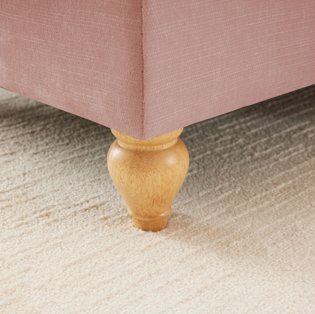 Pouf Windsor in Tessuto Chenille Rosa con Design Elegante e Versatile