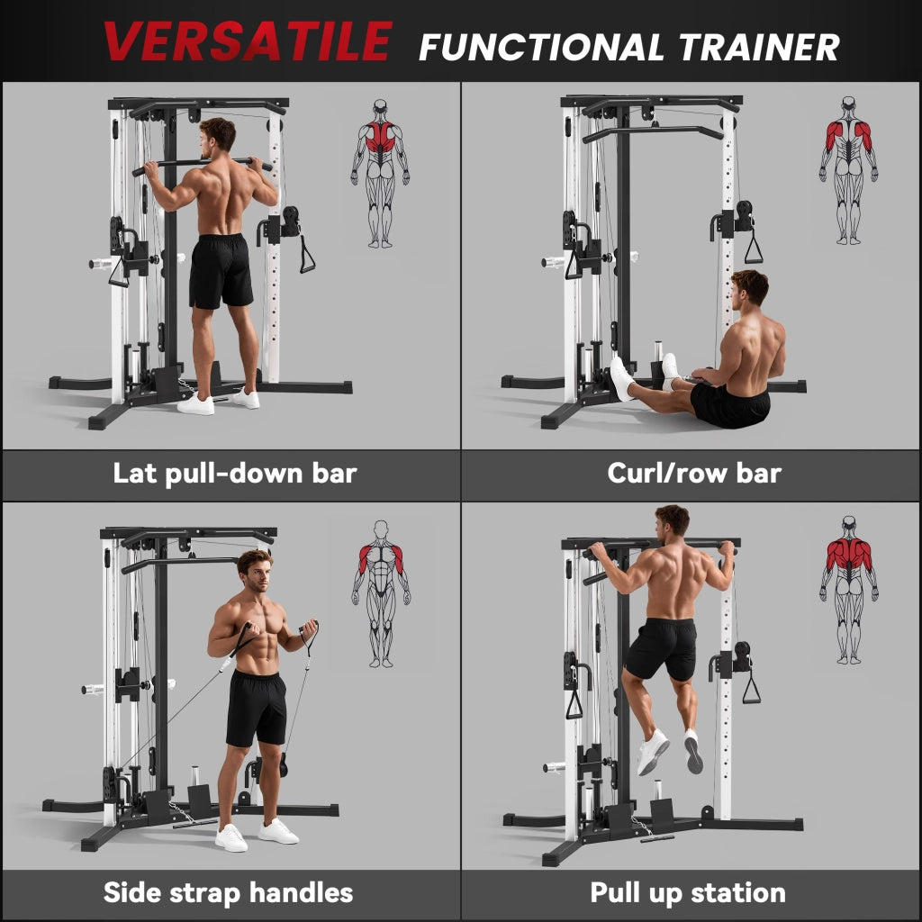 Stazione Fitness Multifunzione ¨C Xylo ¨C Acciaio Nero 170x139x200 cm