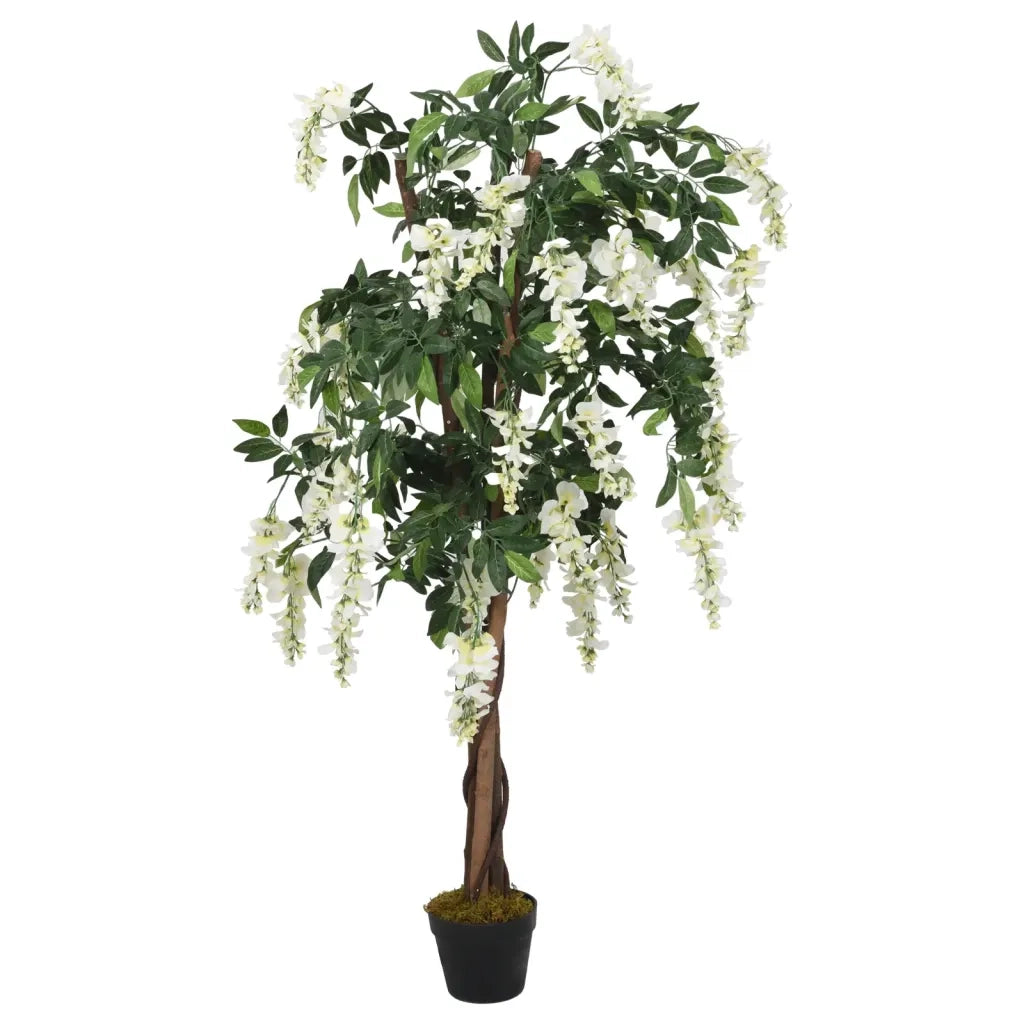Glicine Artificiale 840 Foglie 120 cm Verde e Bianco CFW7152015