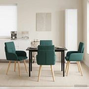 Sedie da pranzo 4 pz Tessuto Verde Scuro 60 x 56 x 85 cm 3428361