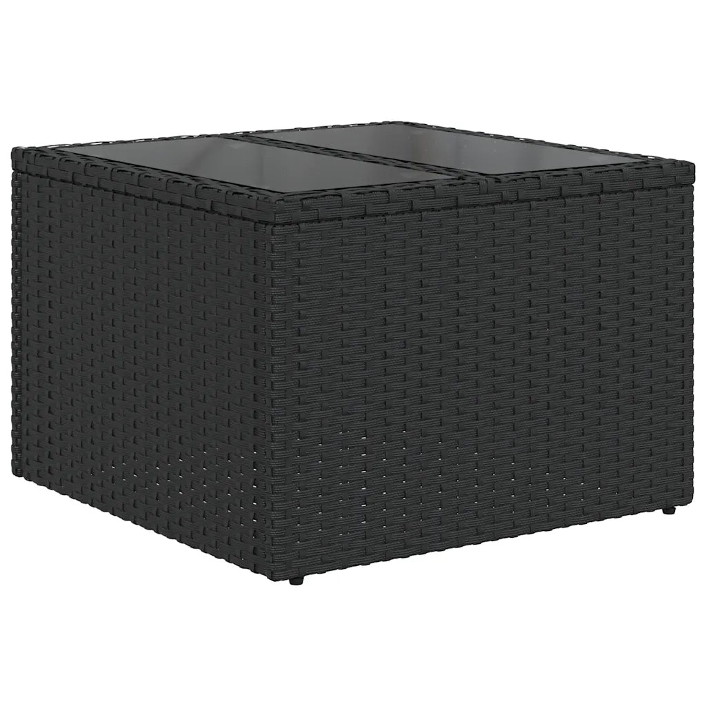 Set Divani da Giardino 11 pz con Cuscini Nero in Polyrattan 3221896
