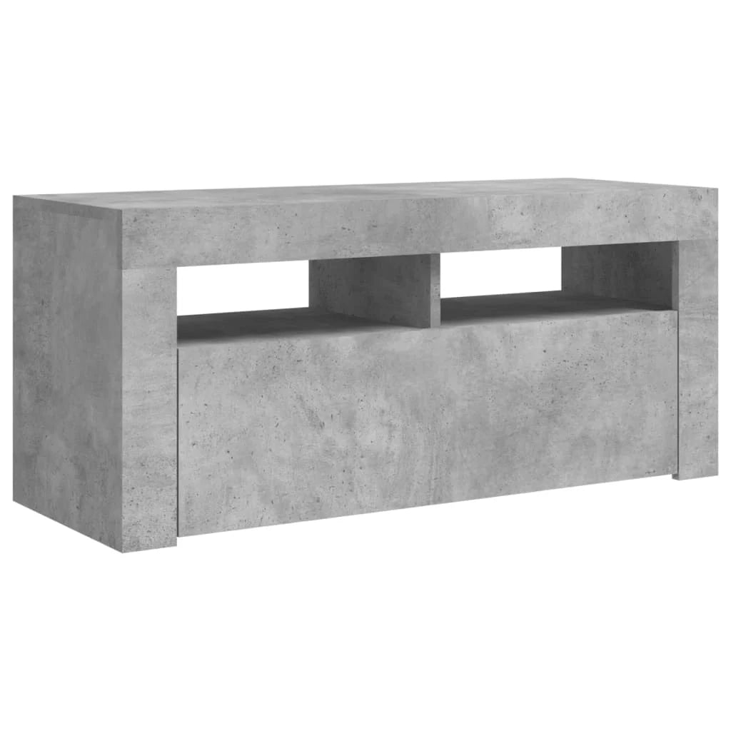 Mobile TV multimediale mensola TV credenza mobile TV per sala da pranzo soggiorno camera da letto con luci LED 90 x 35 x 40 cm grigio 02_0026623