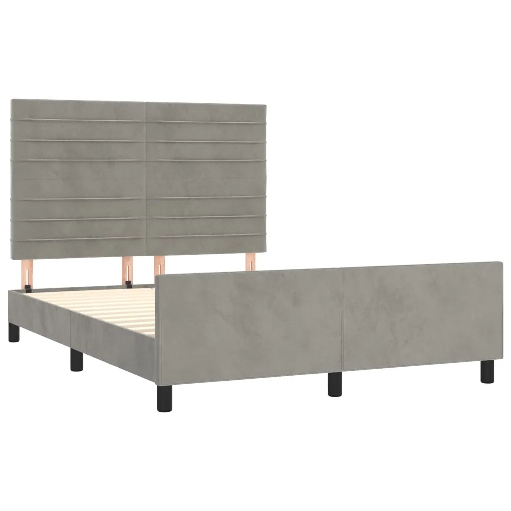 Giroletto senza Materasso Grigio Chiaro 140x200 cm Velluto 3125818