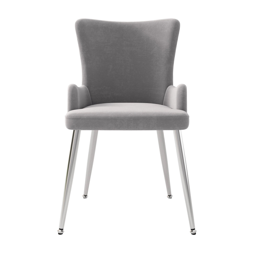 SEDIA da pranzo in velluto grigio e argento Set da 4 pezzi