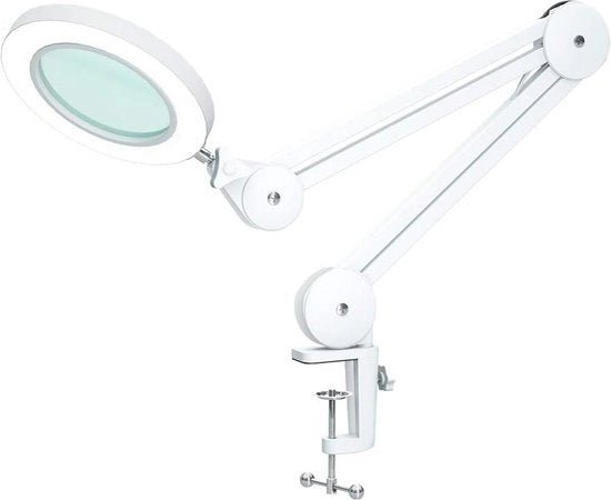 Verglassatore con illuminazione LED e diottria 5 - regolabile e con chiusura - 3 modalità di colore - lente di vetro 105 mm - ingranditore per lettura e fai da te - 5x ingrandimento Ingranditore con luce