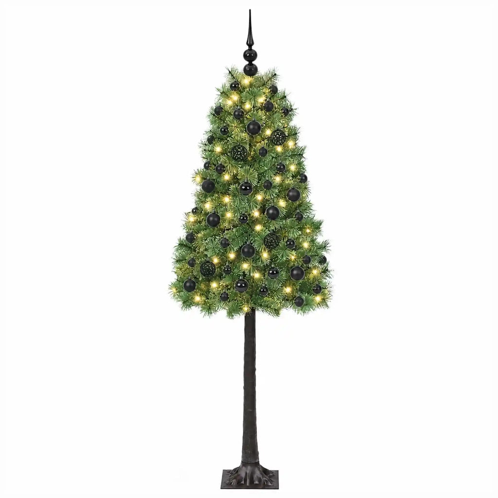 Albero di Natale artificiale con rami snodati e palline 180 cm 3466489