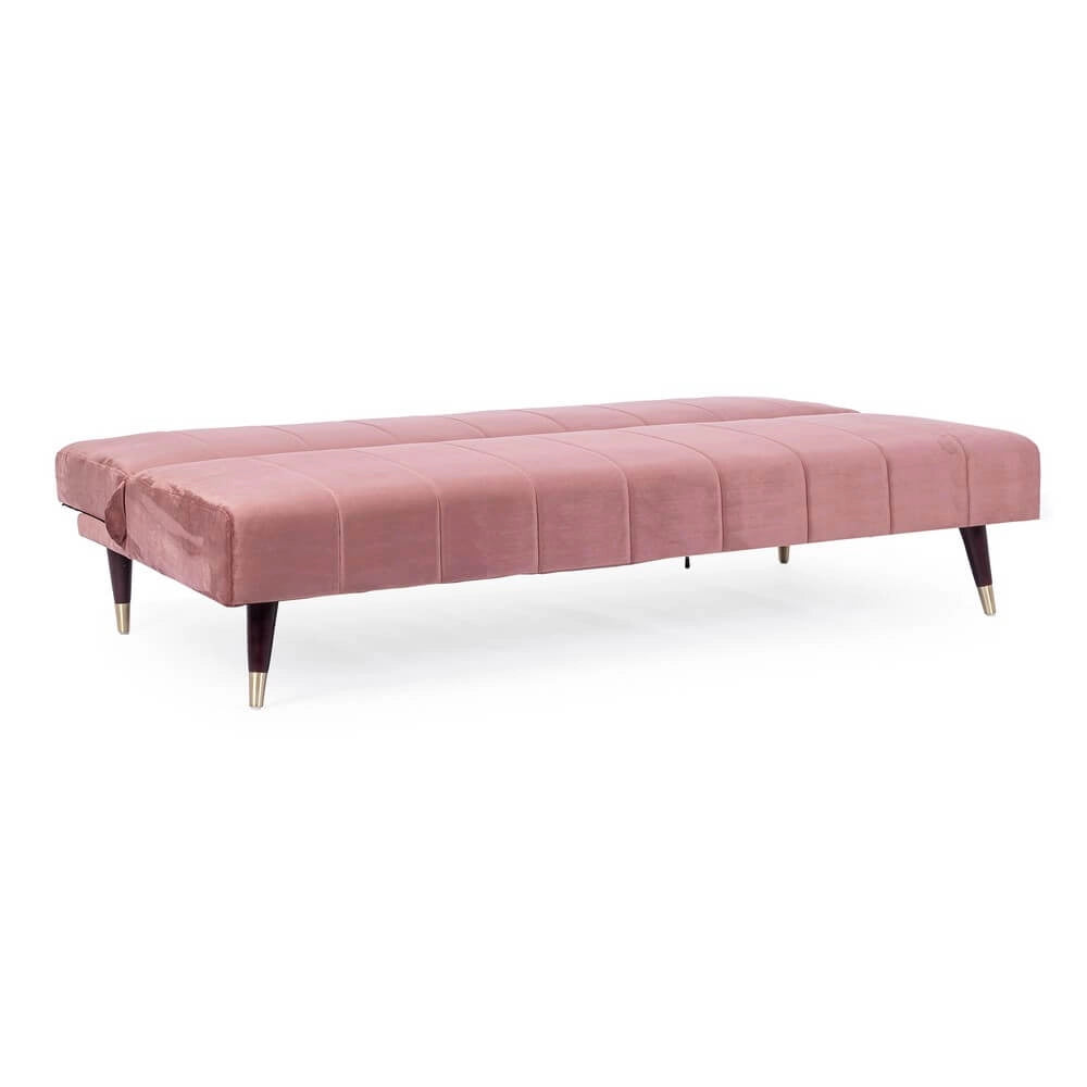Divano Letto 3 Posti in Velluto con Gambe in Legno - ADELAIDE