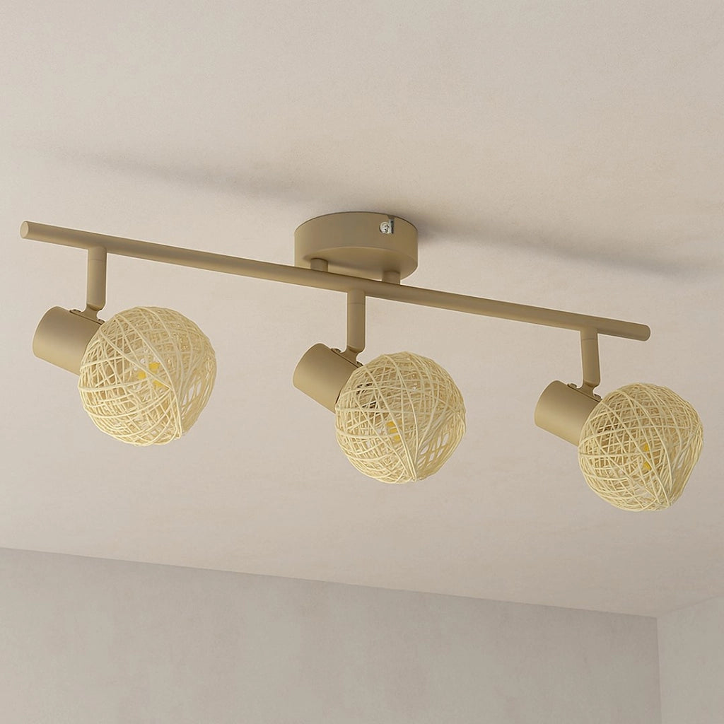 Plafoniera barra cashmere 3 faretti orientabili E14 DEX