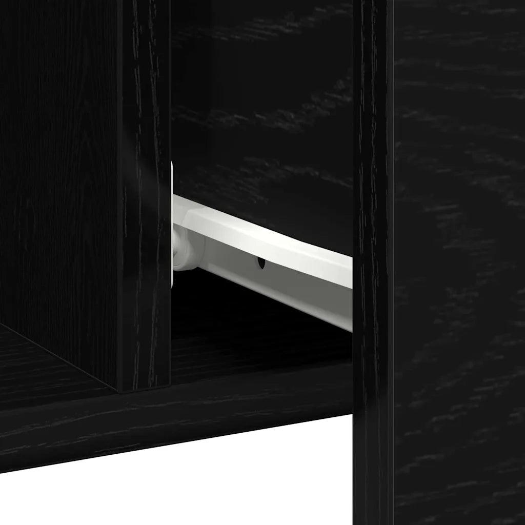 Credenza | Madia | Buffet da pranzo | Armadio da pranzo Rovere Nero 100 x 36 x 60 cm Legno multistrato