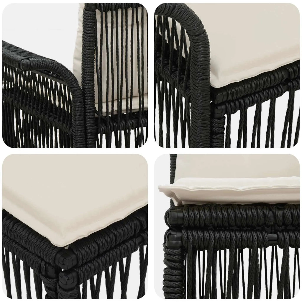 Set Divano da Giardino 7 pz Nero polyrattan 3434914