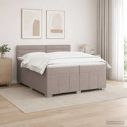 Letto box spring con materasso Tortora 200 x 200 cm Tessuto 3451287