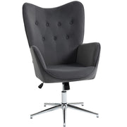 Poltrona Girevole con Dondolo ¨C Xylo ¨C Velluto Grigio Scuro, Braccioli, Altezza Regolabile