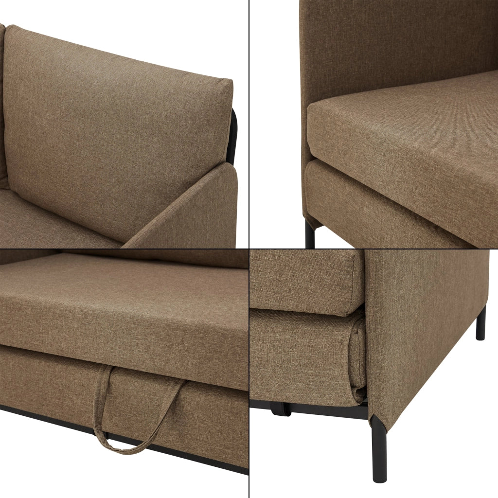 Divano/poltrona trasformabile a 2 posti 78 x 125 x 67 cm marrone 03_0009129