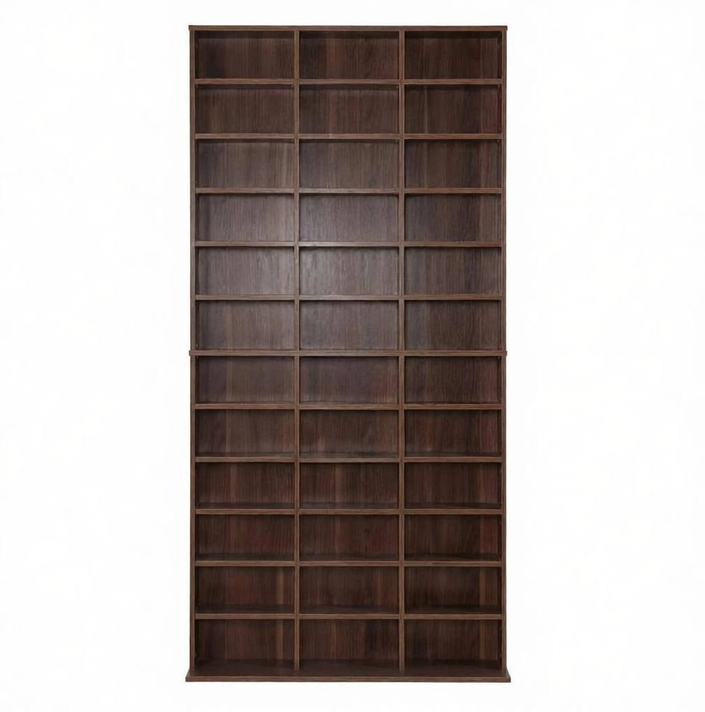 Scaffale alto 102 x 23,5 x 195 cm in MDF marrone per libri e CD