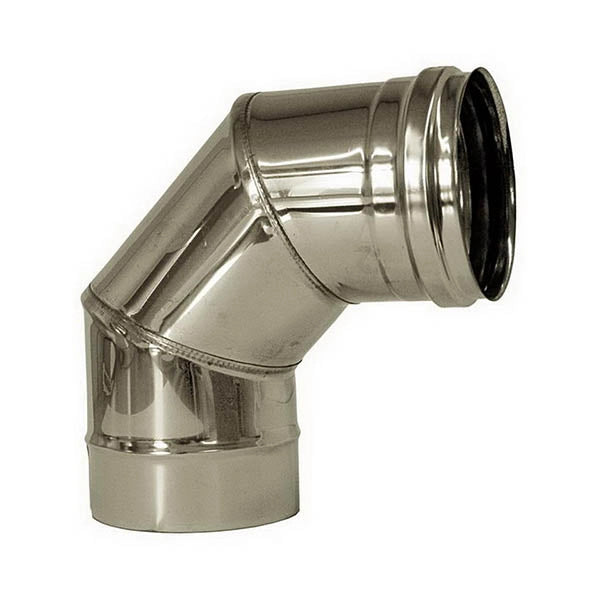 Curva 90 canna fumaria DN 130 tubo acciaio inox 316