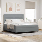 Letto a molle con materasso Grigio chiaro 180 x 200 cm Tessuto