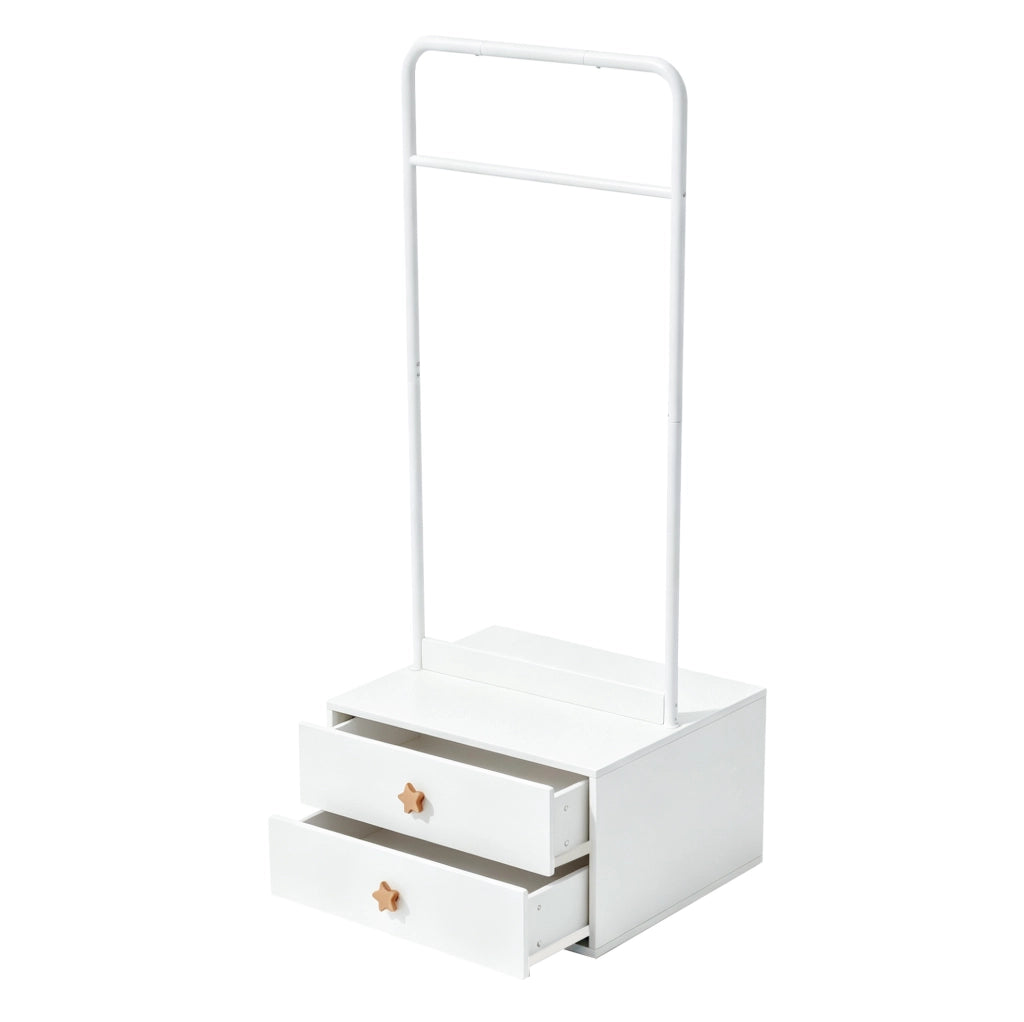 APPENDIABITI per bambini 70x55x168 cm con 2 cassetti Bianco