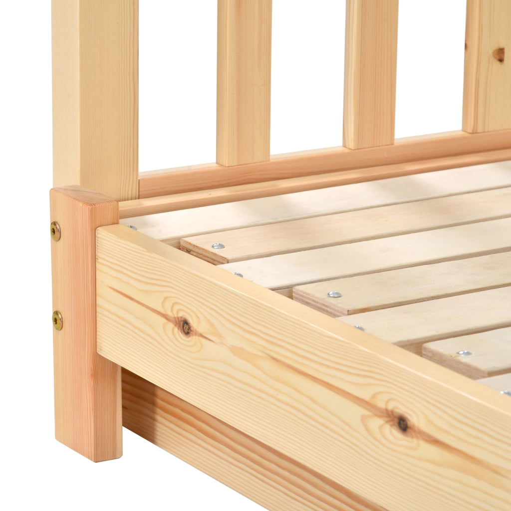 Letto a casetta 90 × 200 cm estensibile a 180 × 200 cm con rete a doghe in legno naturale