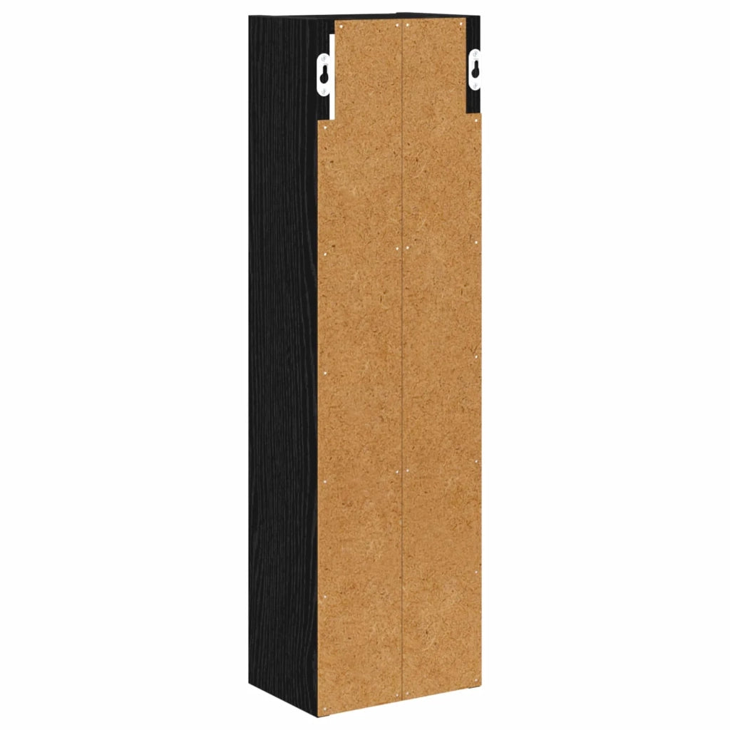 Armadio da Bagno | Mobile da Bagno a muro Rovere Nero 20 x 14 x 70 cm