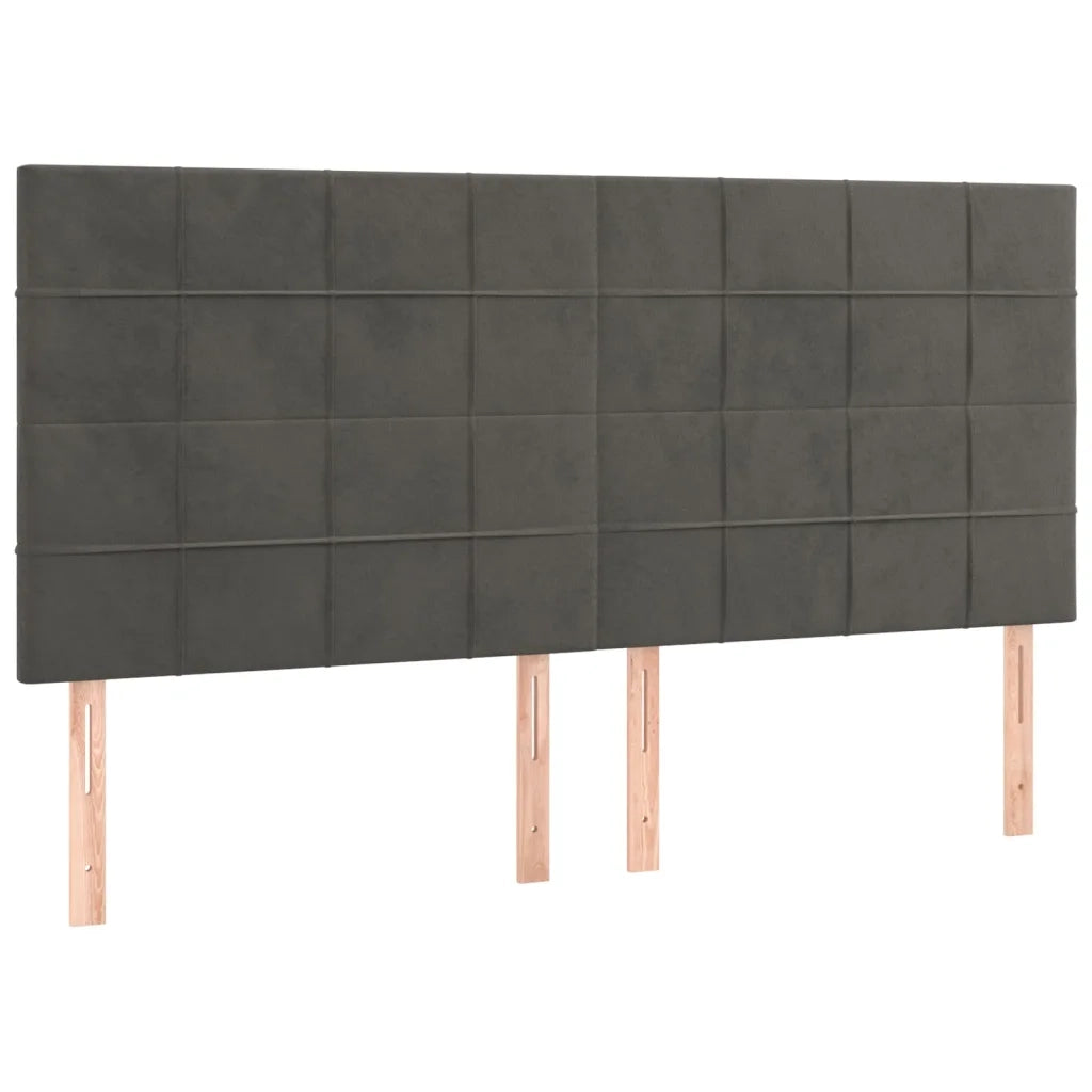 Giroletto senza Materasso-Struttura Letto Grigio Scuro 200x200 cm Velluto 652191