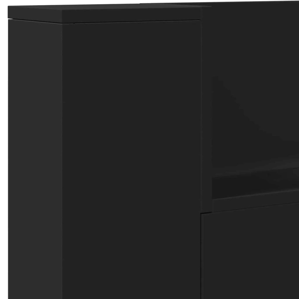 Testiera | Testata Nero 180 x 16,5 x 103,5 cm Legno multistrato