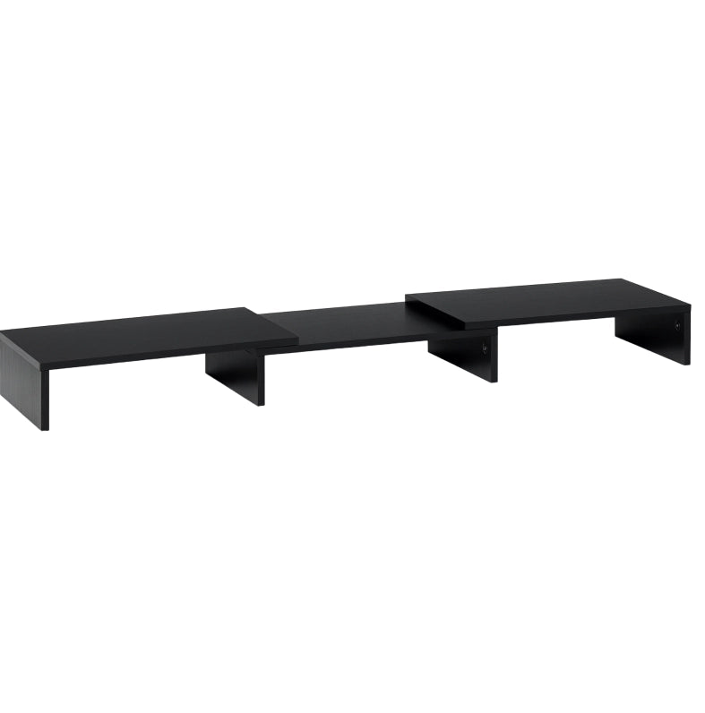 Supporto monitor ULEVR regolabile 80-117x23,5x10 cm con ripiani, nero, per PC e laptop