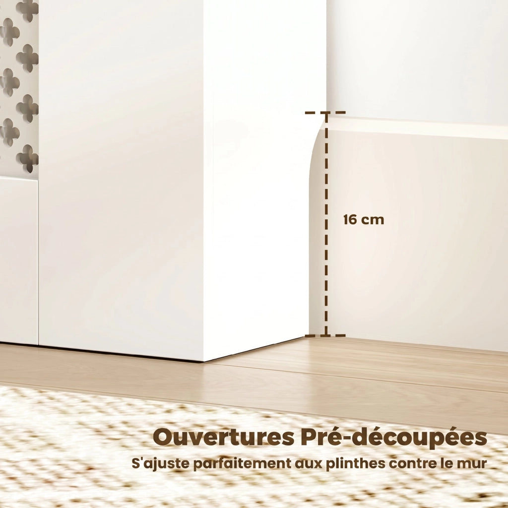 Copriradiatore in Legno Bianco con Ripiano Superiore Mobile Copritermosifone Moderno per Casa 78 x 19 x 81 cm