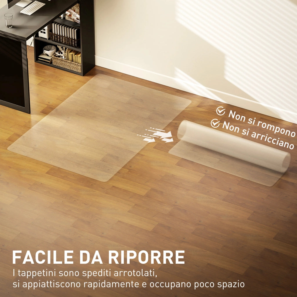 Tappetino Salvapavimento 100x150 cm in Plastica Trasparente Antiscivolo per Sedia da Ufficio Resistente per Casa e Studio