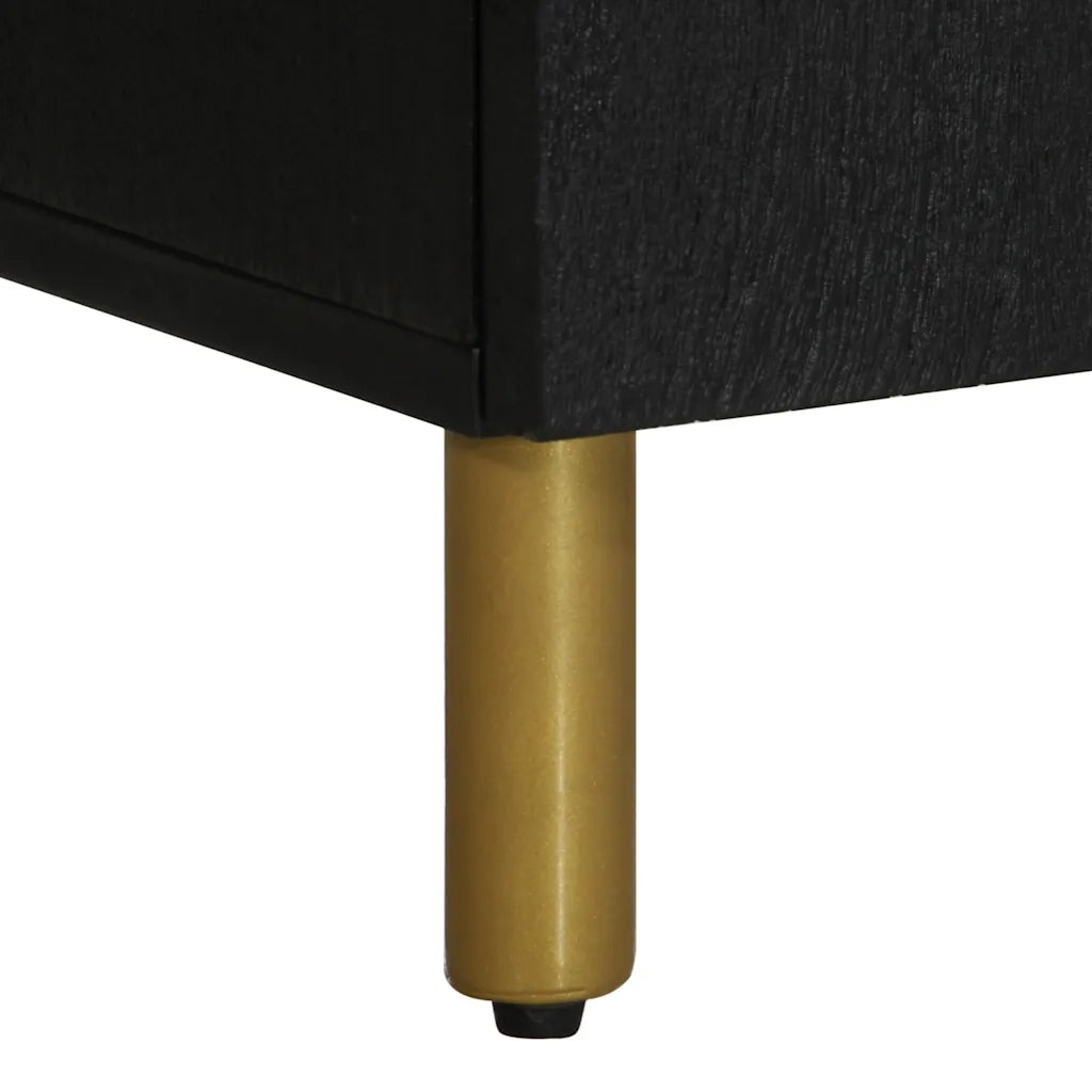 Comodino-Tavolino da notte Nero 50x33x60 cm in Legno Multistrato 604567