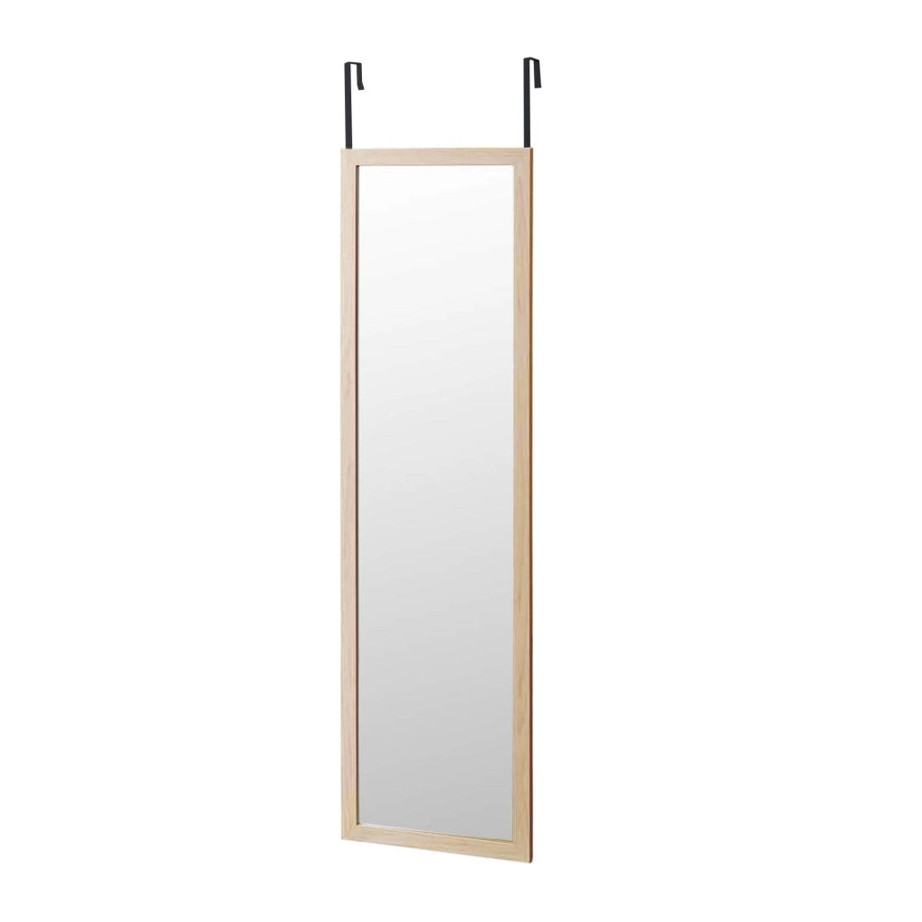 Specchio per porta beige 125x35 cm - Cornice in MDF, leggero e facile da appendere, stile nordico