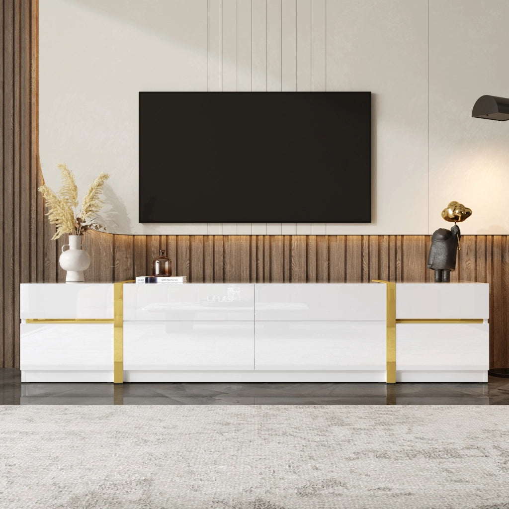 Cassettiera per TV bianca in MDF e truciolare lunghezza 180 cm