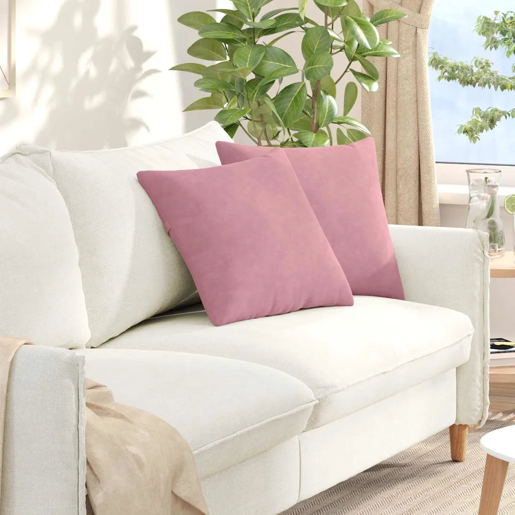 Cuscini da Divano 2 pcs Rosa 45 x 45 cm Tessuto in Cords 42013932