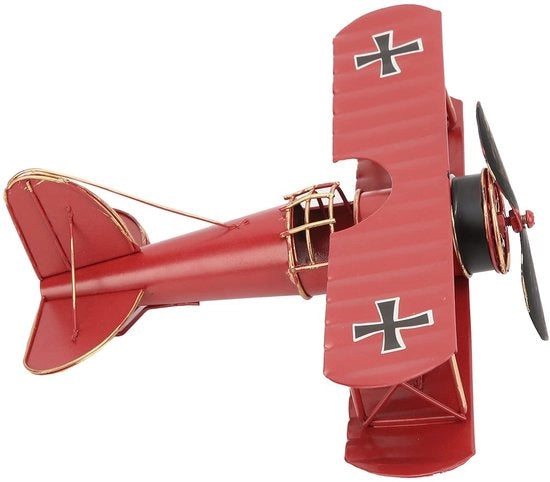 Modello di aereo Retro - Biplano Decorativo - Metallo - Alta Qualità Acciaio - 21,3 cm Ala - Regalo Ideale - Aeromodello